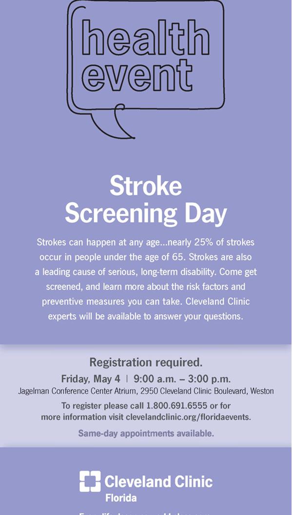 Cleveland Clinic Florida - Free Stroke Screening Day - May 4, 2012