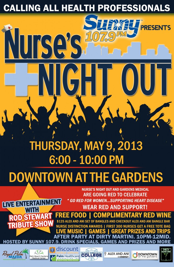 Revised Announcement: Nurses Night Out - May 9, 2013 - Palm Beach Gardens